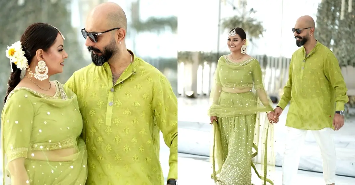 Juvaria Abbasi Photoshoot with Husband from a Wedding