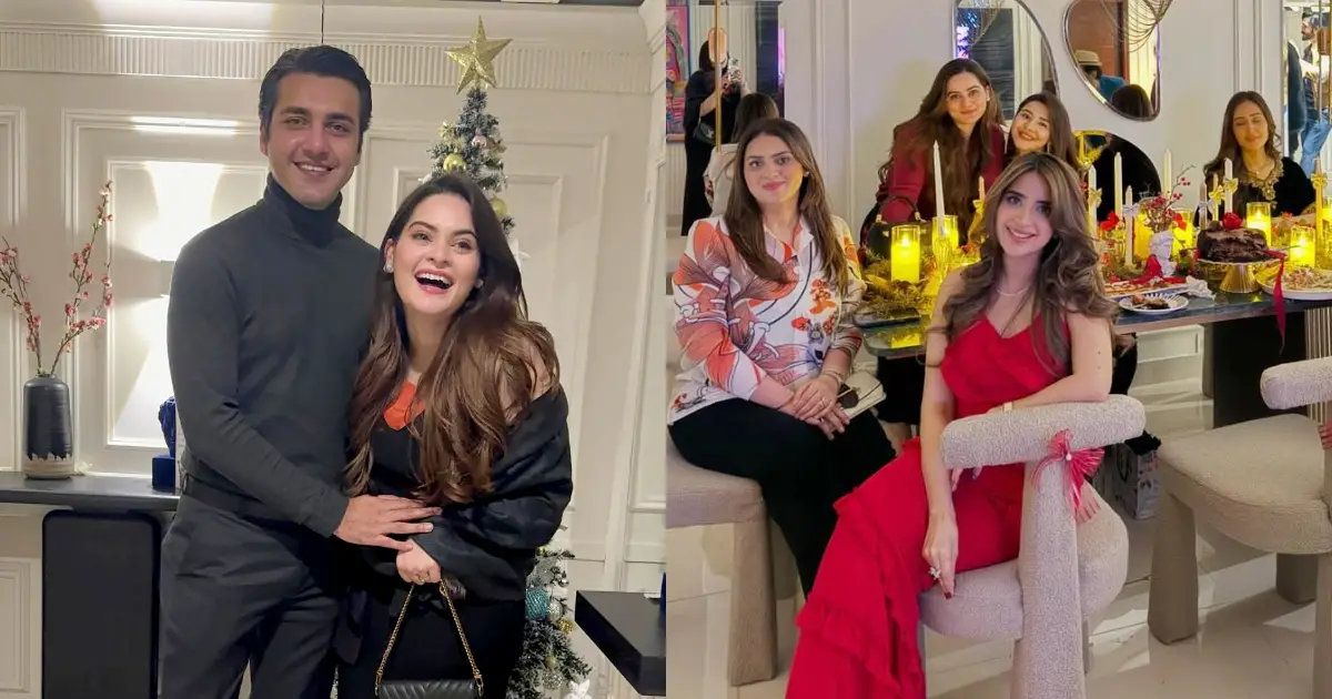 Manal Khan shared the clicks of the star studded Christmas dinner.