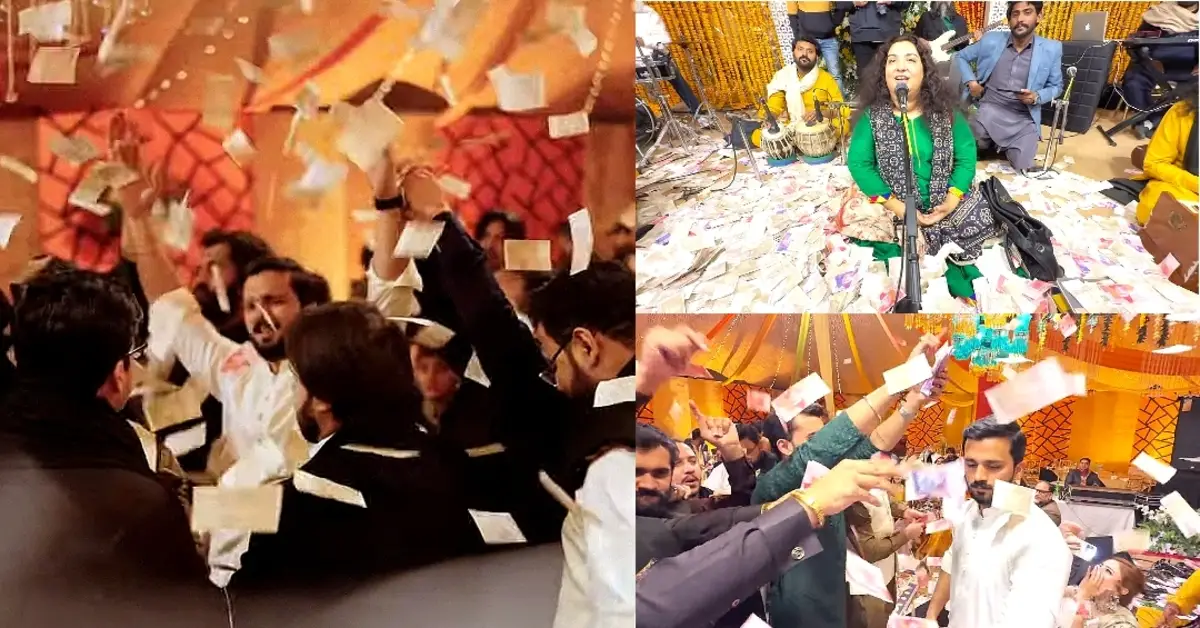 Rajab Butt on fire for a glittering display of wealth at a wedding

