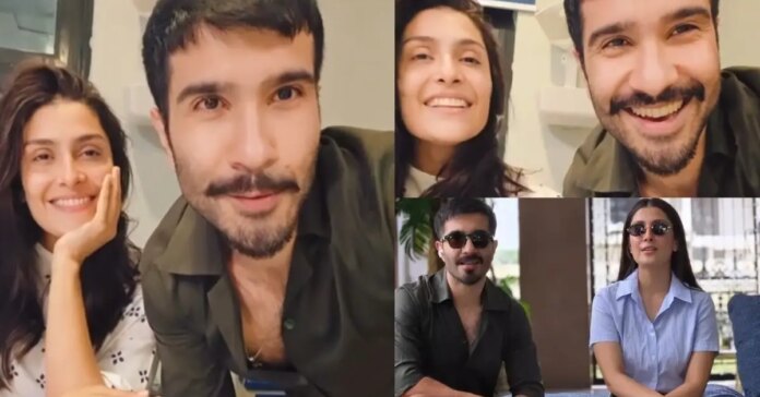 Ayeza Khan and Feroze Khan cute video from Humraaz set

