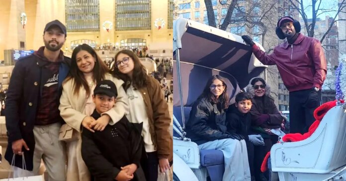 Fahad Mustafa with family in New York

