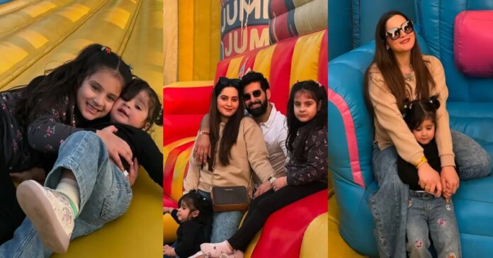 Images of Ayman Khan with his daughters from Jumbo Jump

