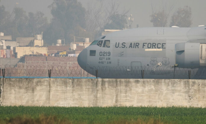 US military plane that deports Indian immigrants in India

