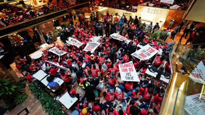 About 100 arrested in protest at the Trump Tower on the detention of Mahmood Khalil

