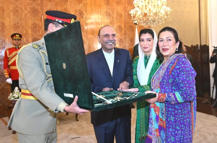 President Zardari expresses respected military awards for armed forces personnel

